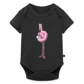 Flamingo Nurse - Baby Premium short-sleeve bodysuit - black - Front