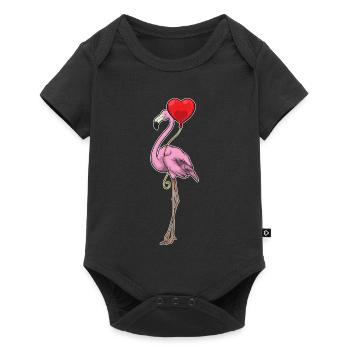 Flamingo Balloon - Baby Premium short-sleeve bodysuit - black - Front
