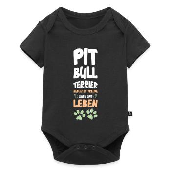 Vie amoureuse du Bull Terrier - Body à manches courtes Premium Bébé - noir - Devant