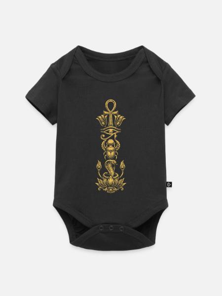 Heilige ägyptische Symbole - Baby Premium Kurzarmbody - Schwarz