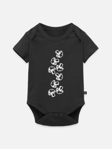 Pilze Design - Baby Premium Kurzarmbody - Schwarz