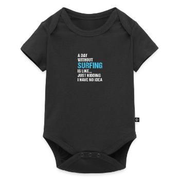 Sport Une journée sans surf - Body à manches courtes Premium Bébé - noir - Devant