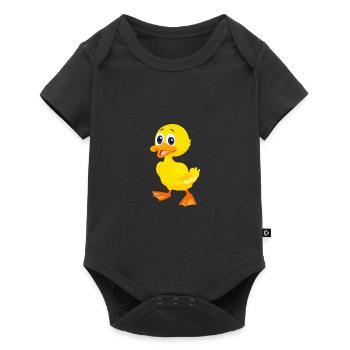 Ente gelb Entchen Geschenk - Baby Premium Kurzarmbody - Schwarz - Vorne