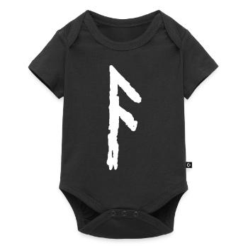 Elder Futhark Rune Ansuz - Letter A - Baby Premium short-sleeve bodysuit - black - Front