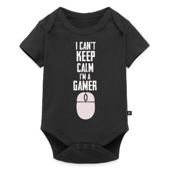 I Can't Keep Calm I'm A Gamer Funny T-Shirt - Baby Premium short-sleeve bodysuit - black - Front