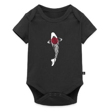 Koi Carp Mosaic Mandala Japan Flag - Baby Premium short-sleeve bodysuit - black - Front