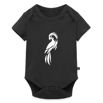 Cute Parrot Tattoo Portrait Bird Drawing - Baby Premium short-sleeve bodysuit - black - Front