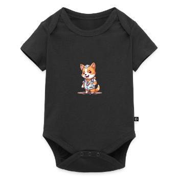japanisch Hund Shiba Inu Arzt Pfleger - Baby Premium Kurzarmbody - Schwarz - Vorne
