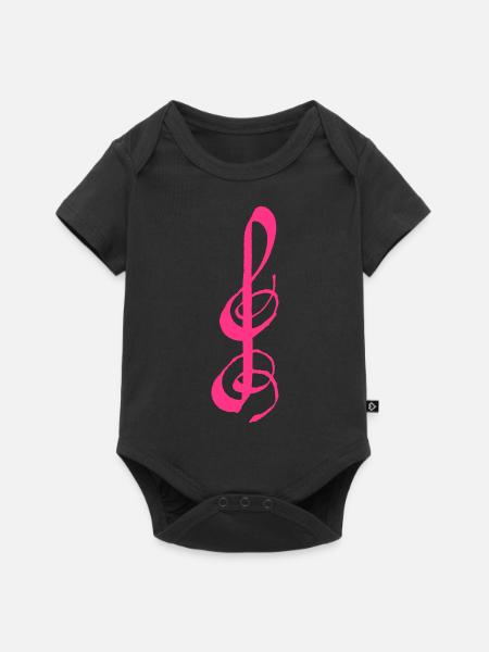 Notenschlüssel - Baby Premium Kurzarmbody - Schwarz