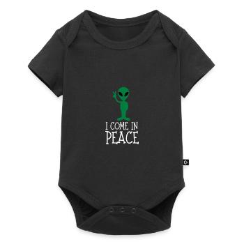 I come in peace im peace couples - Baby Premium Kurzarmbody - Schwarz - Vorne