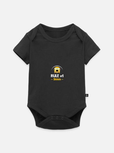 Schulbus-Monitor - Baby Premium Kurzarmbody - Schwarz