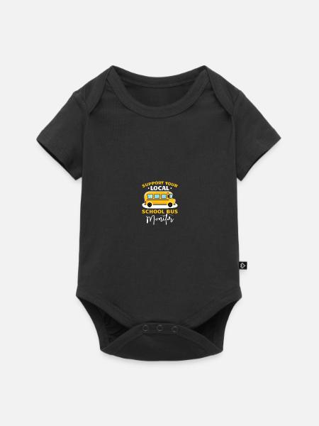 Schulbus-Monitor - Baby Premium Kurzarmbody - Schwarz