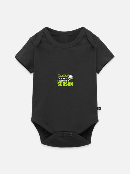 Pickle Ball Pickleball Küche - Baby Premium Kurzarmbody - Schwarz