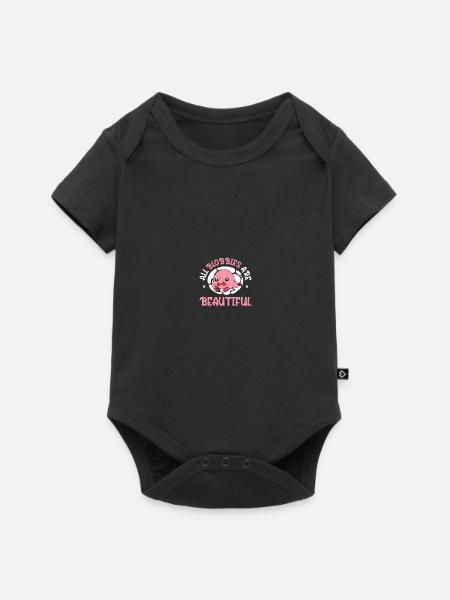 Blob-Fisch Blobfisch - Baby Premium Kurzarmbody - Schwarz