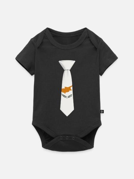 Cyprus Tie – Flaggendesign - Baby Premium Kurzarmbody - Schwarz