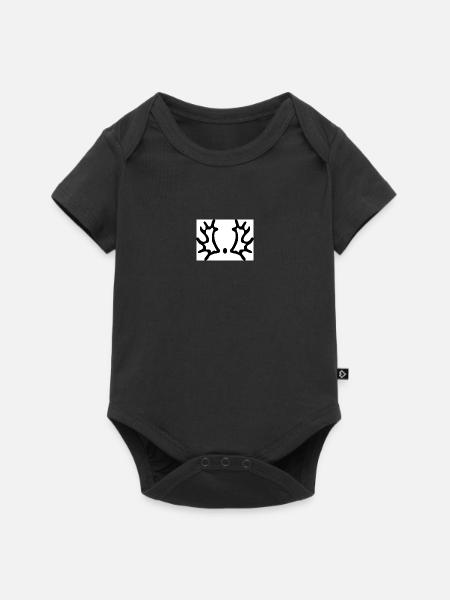 Trakehner Brandzeichen Elchschaufel - Baby Premium Kurzarmbody - Schwarz