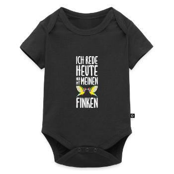 Ich rede heute nur mit meinen Finken Prachtfink - Baby Premium Kurzarmbody - Schwarz - Vorne