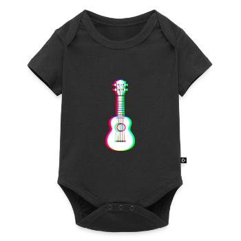 EDM - Acoustic Guitar - Glitch Rave Style - Baby Premium short-sleeve bodysuit - black - Front