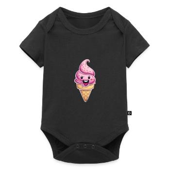 Smiling Ice Cream Creation - Baby Premium short-sleeve bodysuit - black - Front