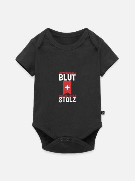 Schweizer Schweiz - Baby Premium Kurzarmbody - Schwarz