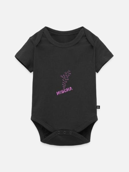 Geschenk für Mischa - Baby Premium Kurzarmbody - Schwarz