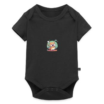 Japanese dog Shiba Inu sports baseball - Baby Premium short-sleeve bodysuit - black - Front
