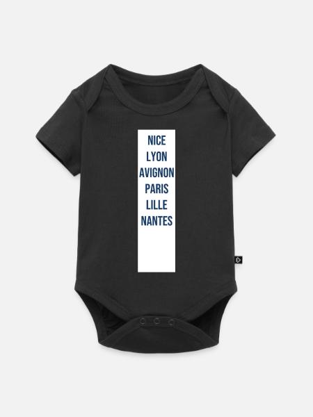 Französischer Städtetrip - Baby Premium Kurzarmbody - Schwarz