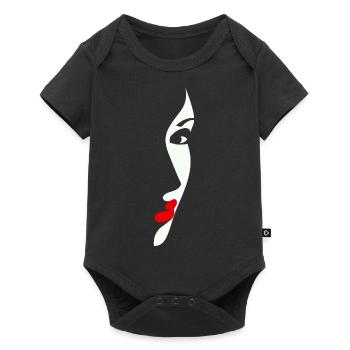 Beautiful female paint fashion colorful woman art - Baby Premium short-sleeve bodysuit - black - Front