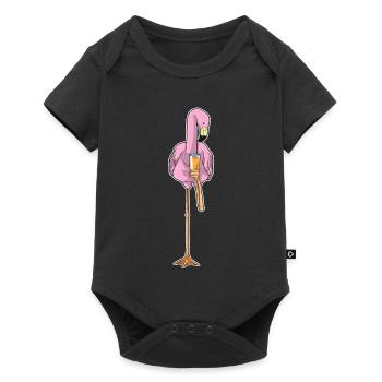 Flamingo Saft - Baby Premium Kurzarmbody - Schwarz - Vorne