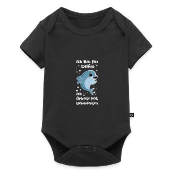 Behindert Rollstuhlfahrer Handicap Humor Geschenk - Baby Premium Kurzarmbody - Schwarz - Vorne