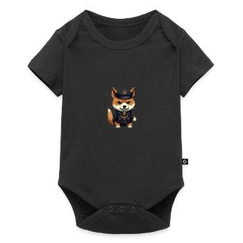 Le chien japonais Shiba Inu en tant que policier - Body à manches courtes Premium Bébé - noir - Devant