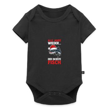 Santa Claus Fishing Christmas Party Christmas - Baby Premium short-sleeve bodysuit - black - Front