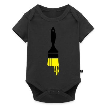 dripping paint brush - Baby Premium short-sleeve bodysuit - black - Front