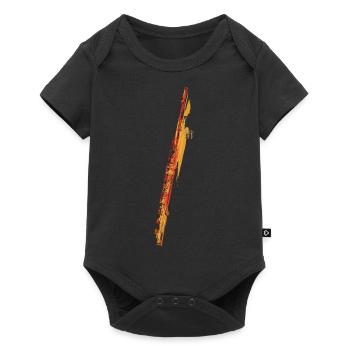 Querflöte - Baby Premium Kurzarmbody - Schwarz - Vorne