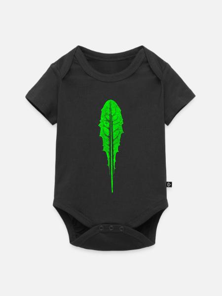 Löwenzahn Blatt / Garten & Natur - Baby Premium Kurzarmbody - Schwarz