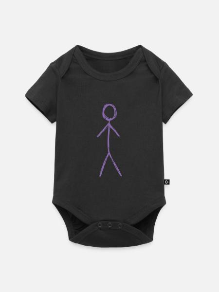 Skizze Strichmännchen - Baby Premium Kurzarmbody - Schwarz