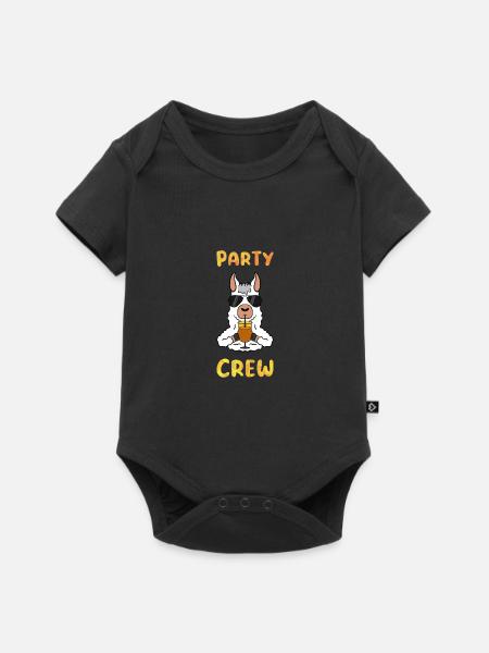 Lama Alpaka Party JGA Geburtstag Geschenk - Baby Premium Kurzarmbody - Schwarz