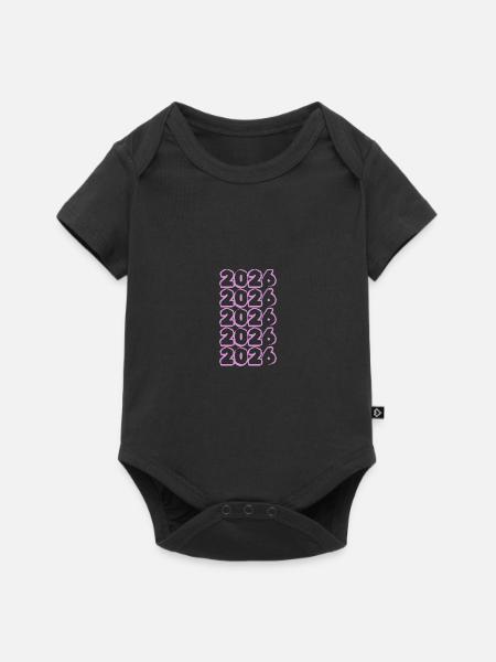 Rosa 2026 - Baby Premium Kurzarmbody - Schwarz