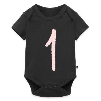 Chiffre 1 - Body à manches courtes Premium Bébé - noir - Devant