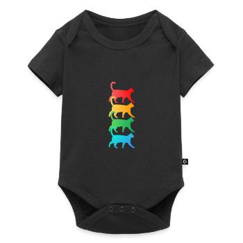 Chat mignon - Chat amoureux de chats T-shirt - Body à manches courtes Premium Bébé - noir - Devant