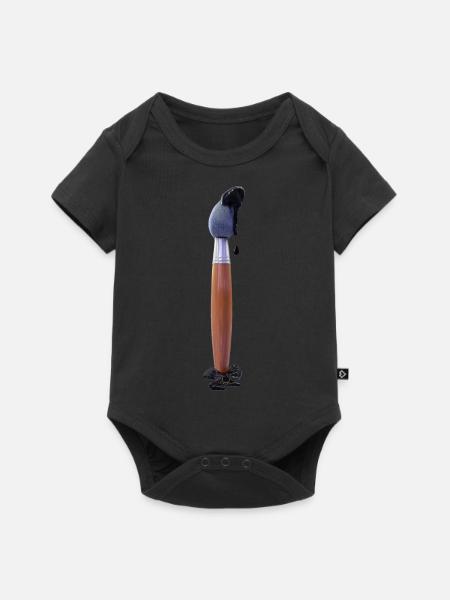 3D Paint Blush - Baby Premium Kurzarmbody - Schwarz