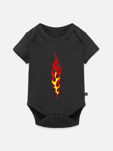 flammen - Baby Premium Kurzarmbody - Schwarz