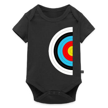 demi cible de tir à l'arc - Body à manches courtes Premium Bébé - noir - Devant
