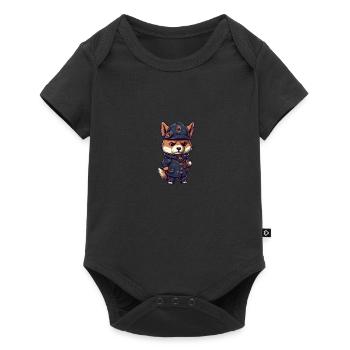Japanese dog Shiba Inu profession policeman in - Baby Premium short-sleeve bodysuit - black - Front