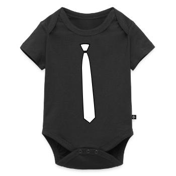Cravate cravate pour imitation de costume - Body à manches courtes Premium Bébé - noir - Devant