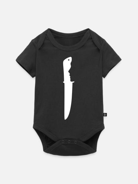 opt art messer gesicht - Baby Premium Kurzarmbody - Schwarz