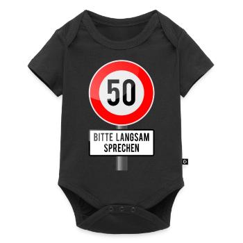 50 years shield slowly - Baby Premium short-sleeve bodysuit - black - Front