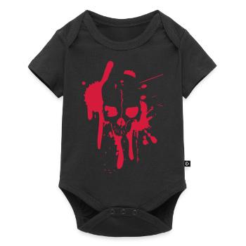 Splatter Skull - Baby Premium Kurzarmbody - Schwarz - Vorne