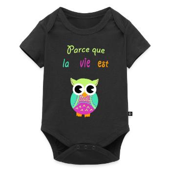 chouette - Body à manches courtes Premium Bébé - noir - Devant