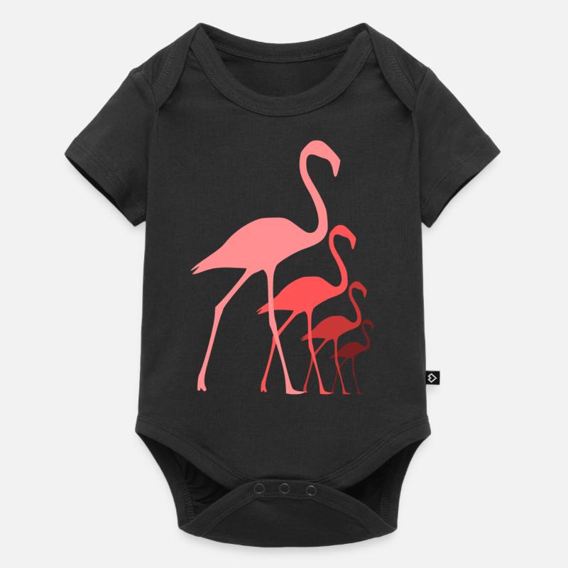 flamants roses - Body à manches courtes Premium Bébé - noir